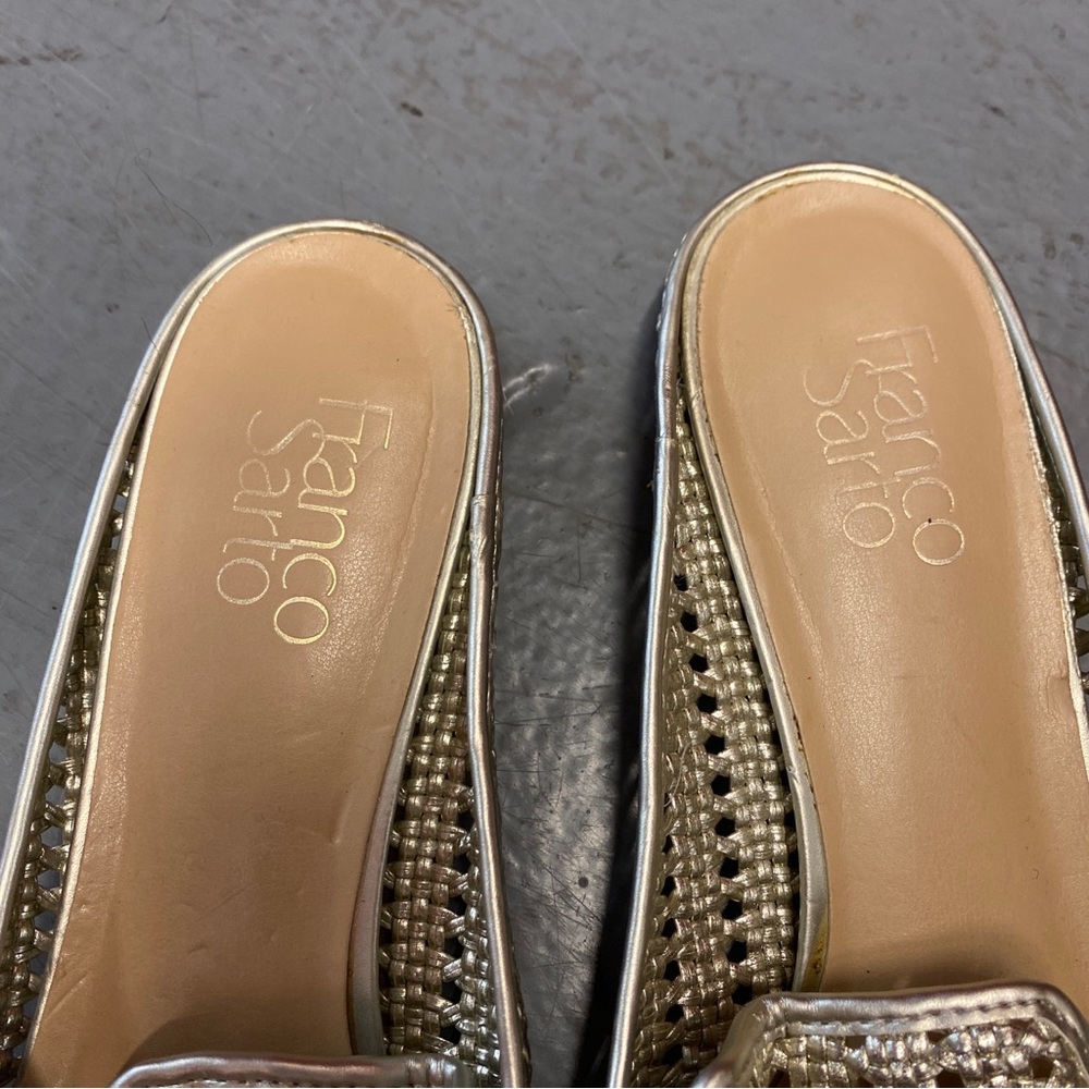 Franco Sarto Women’s Metallic Gold Woven Pointed-Toe Mule | Size 38 - Picture 3 of 5
